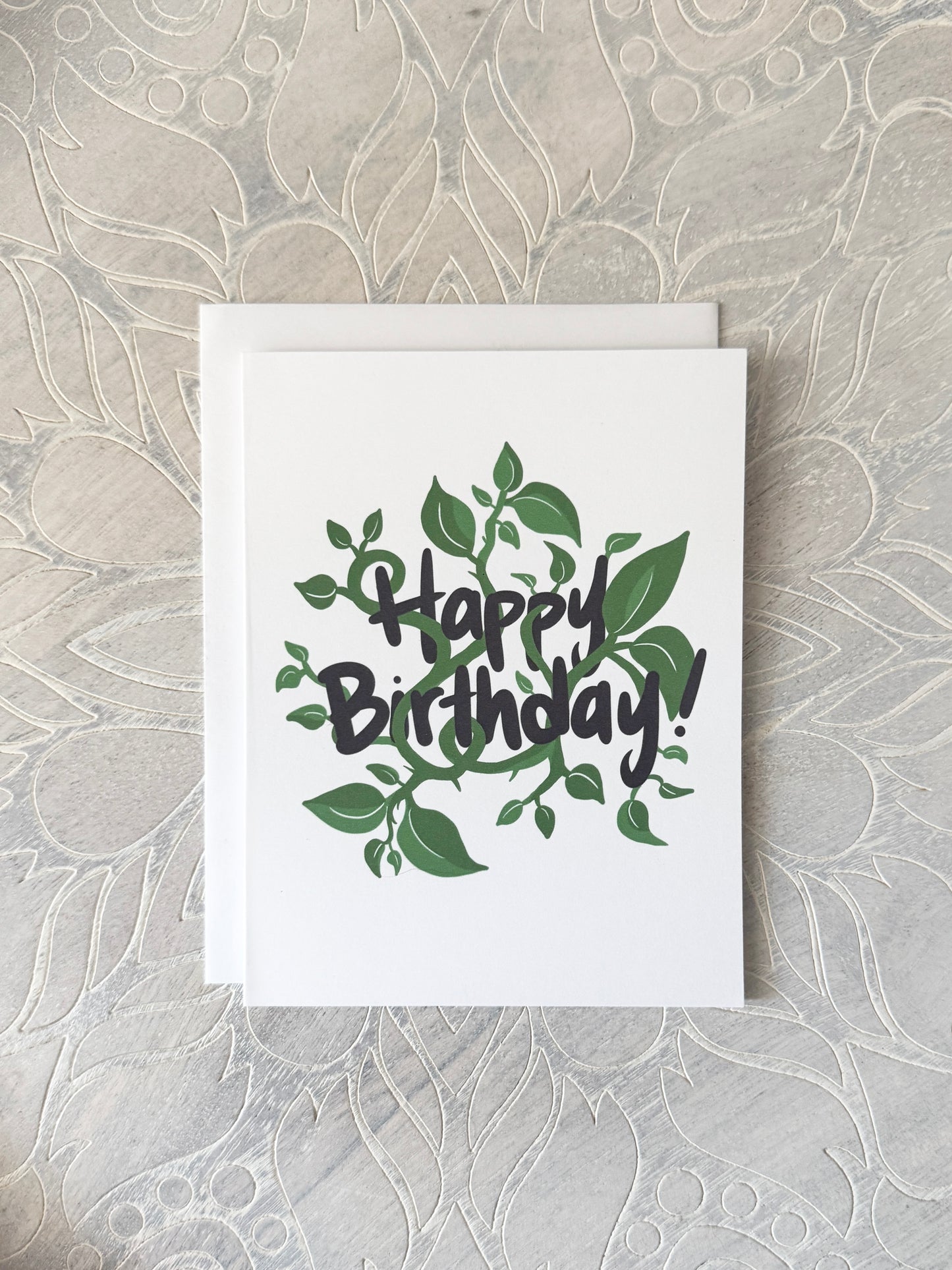 Green Vines Birthday greeting card