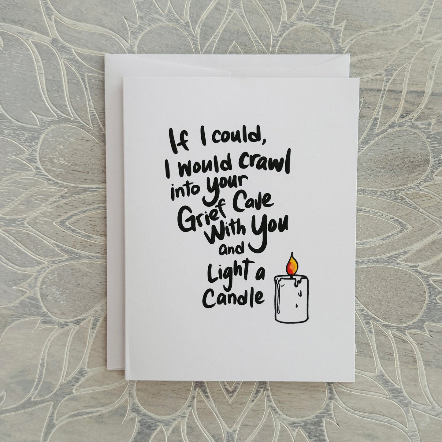 Light a Candle in Your Grief Cave greeting card
