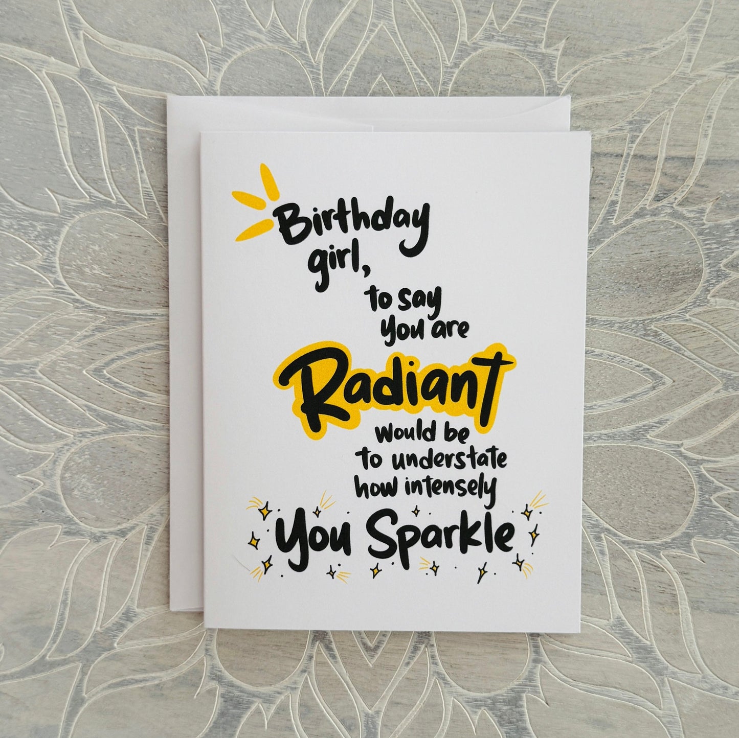 Radiant Birthday Girl greeting card