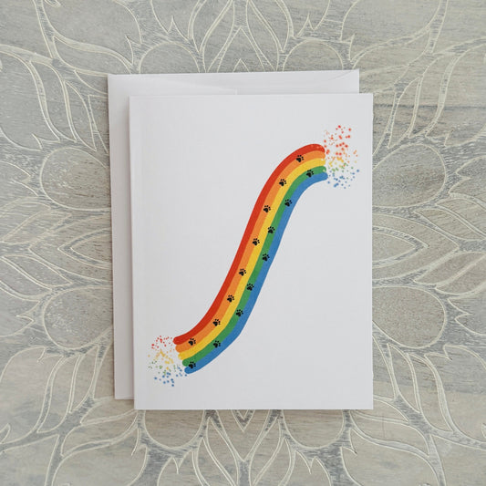 Pet Loss Over the Rainbow greeting Card