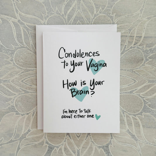 Post-Partum Vagina Condolences greeting card