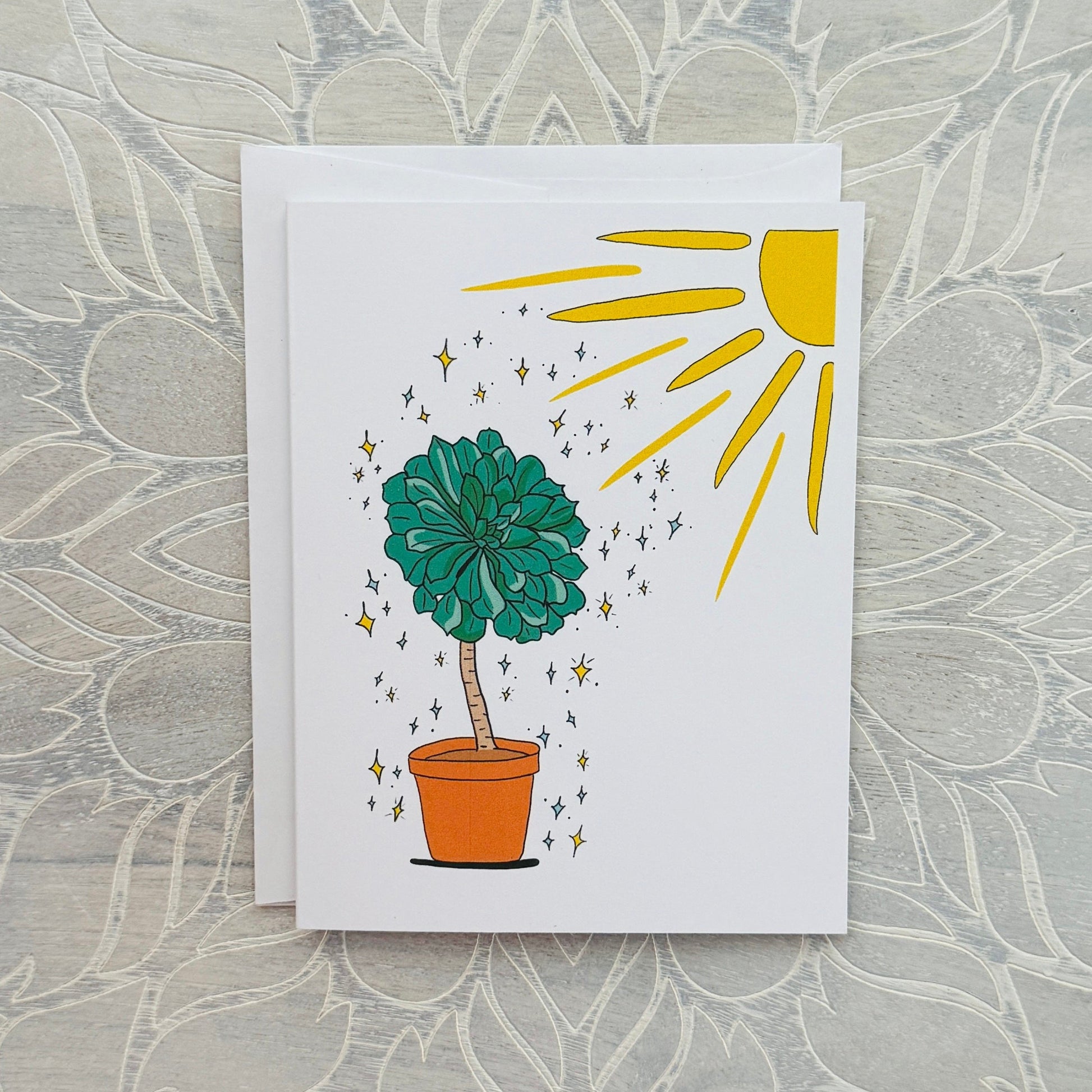 succulents and sunshine id cards Sunshine on Succulent greeting card