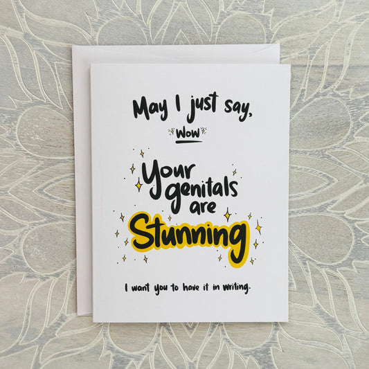 Stunning Genitals greeting card