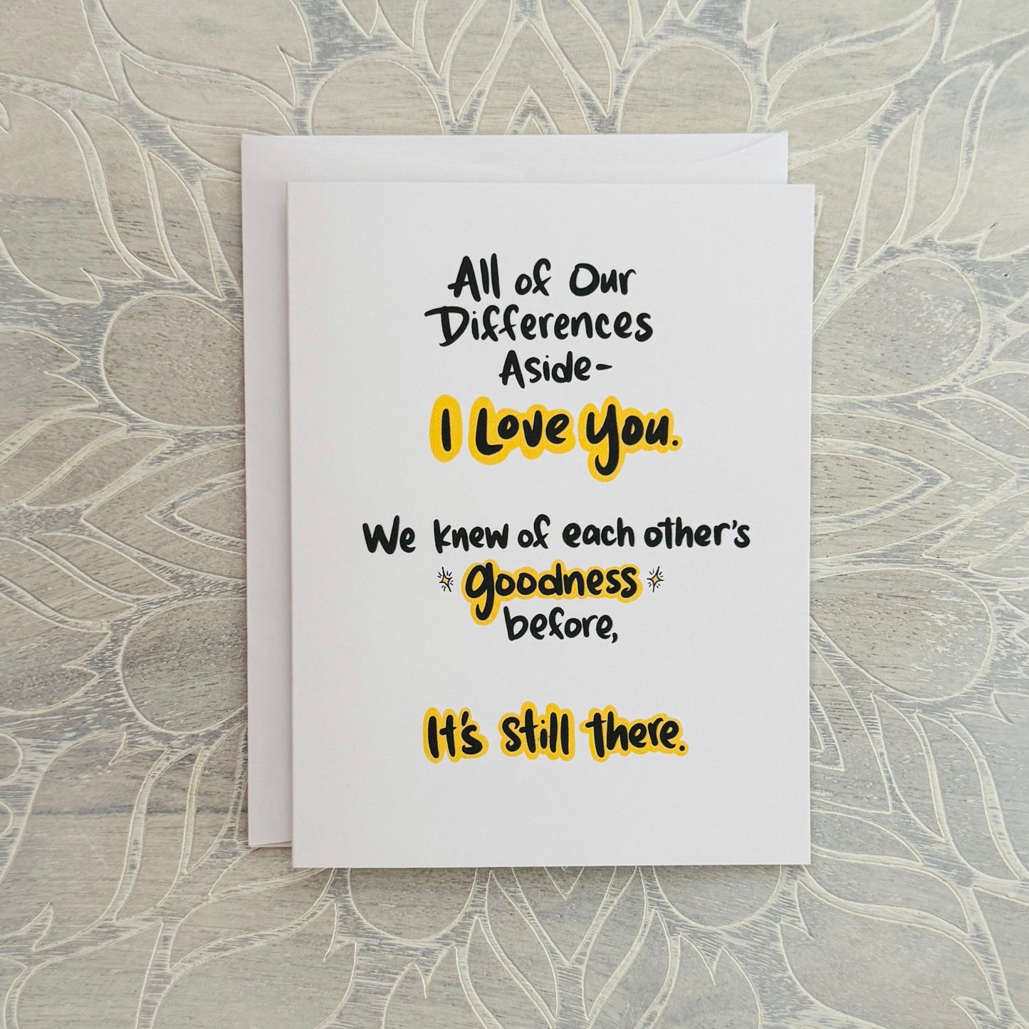 Our Differences Aside greeting card