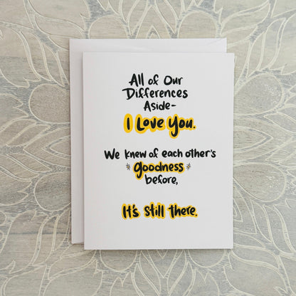 Our Differences Aside greeting card